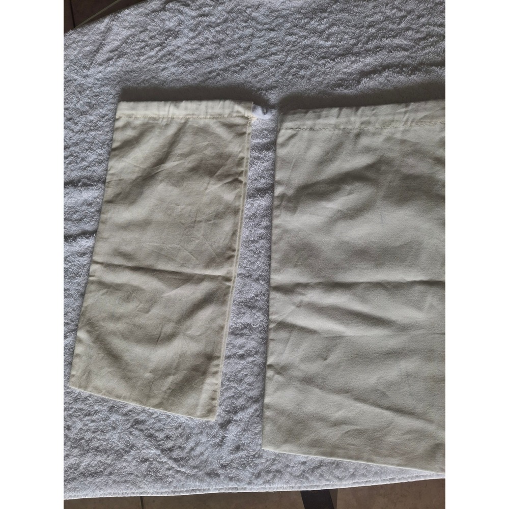 Gucci White Cotton Drawstring Dust Bags Set of 2 Small Tonal Logo Pouch